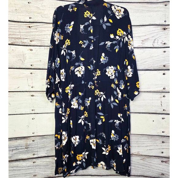 Maurices Navy Floral Kimono Cardigan 0/1 - Picture 6 of 10